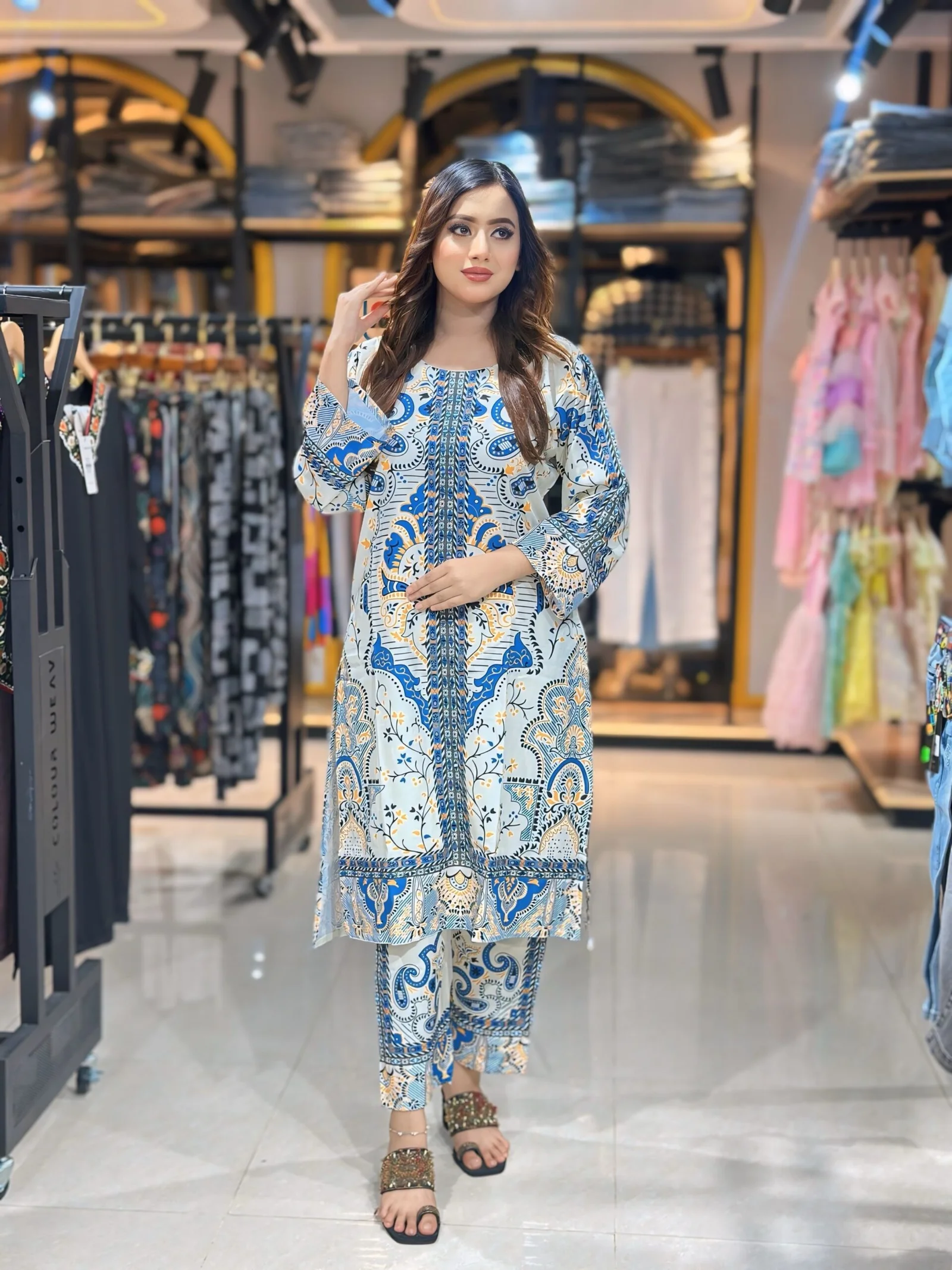 Digital printed Salwar kameez | ColourWeav - Image 2