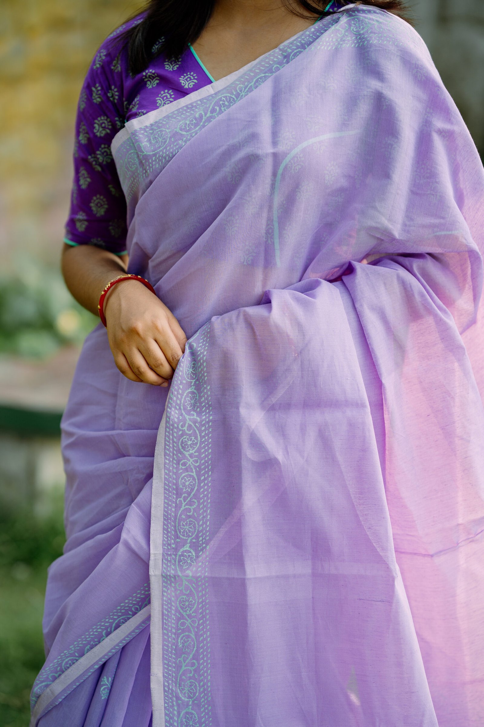 Upoma | Block Printed Sharee - Image 2