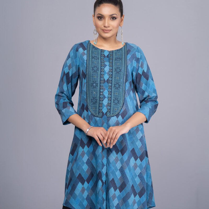 WOMENS WOVEN LONG KURTI