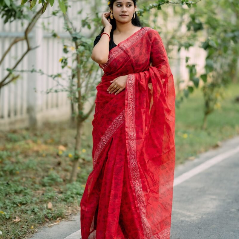 Purbi | Block Printed Sharee