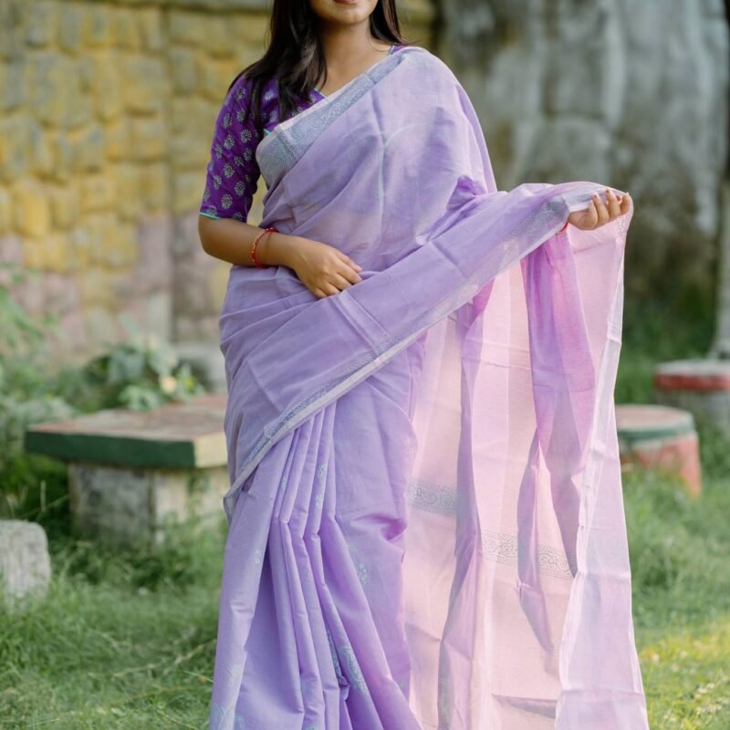 Upoma | Block Printed Sharee