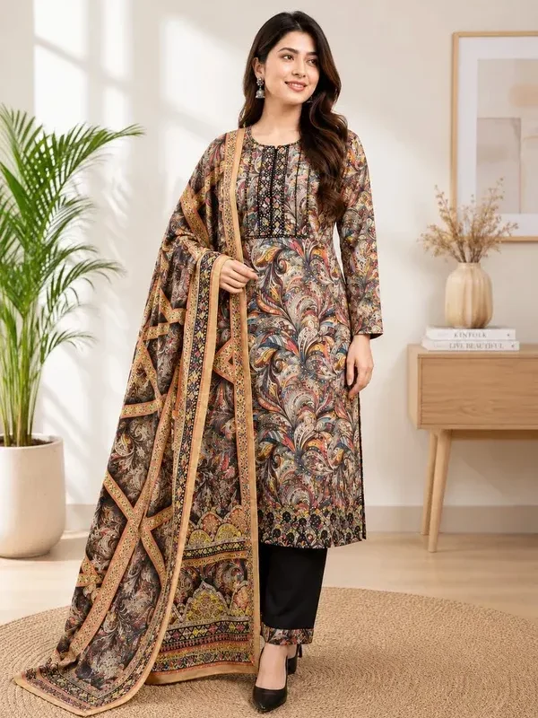 Embroidered Salwar Kameez with Dupatta