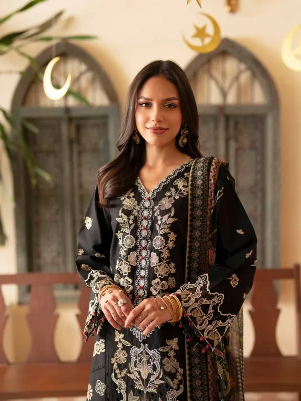 Digital Printed Embroidered Suit | 3 Pices