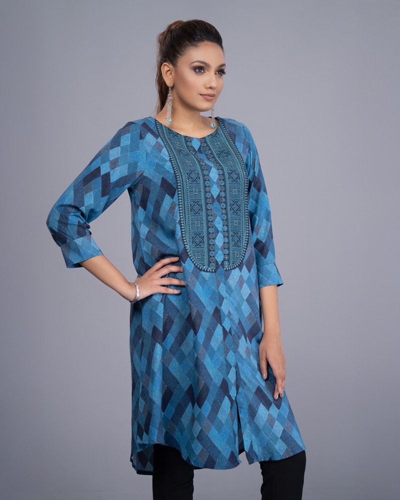 WOMENS WOVEN LONG KURTI - Image 4