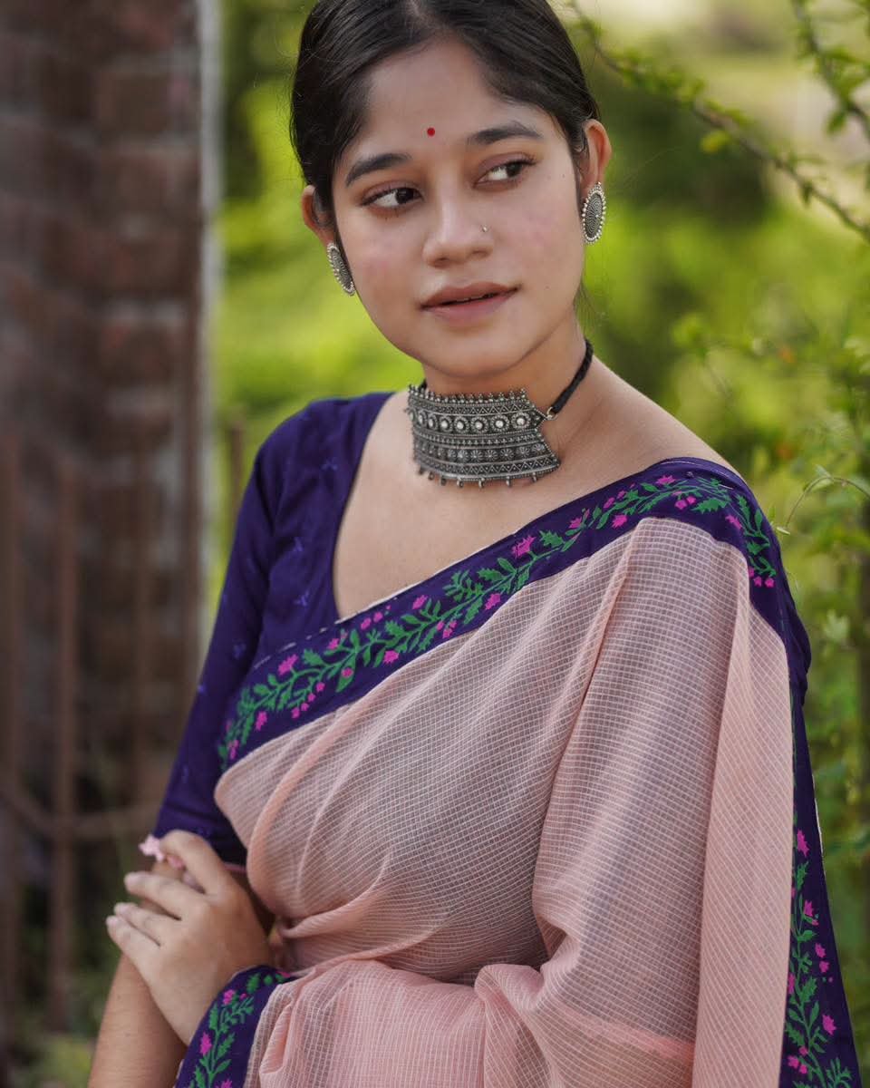 ব্লকপ্রিন্ট | হাওয়াই মিঠায় শাড়ি। - Image 2