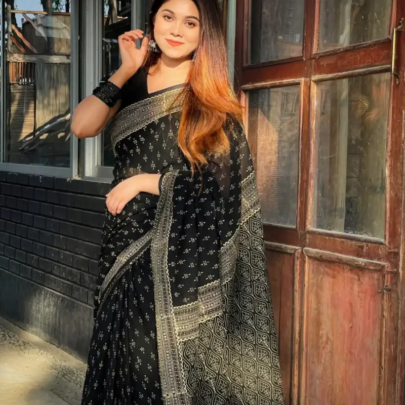 Premium Block Print Saree | Kajol