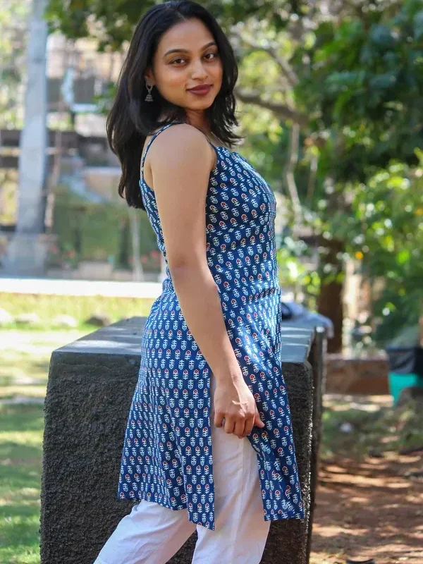 Neeli Floral Spaghetti Strap Kurti for Women